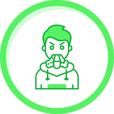 Sakallı ve yeşil gözlü genç adam.