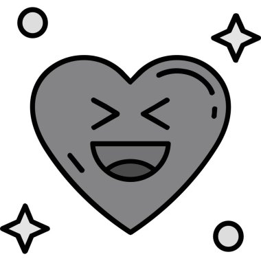 Mutlu sevgililer günü kalp ikonu - ana hatlarıyla