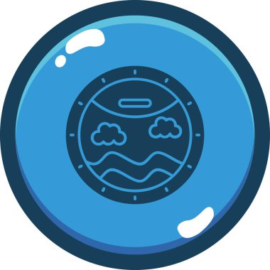 Mavi yuvarlak dairenin yuvarlak bir simgesinin vektör çizimi