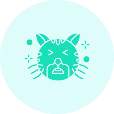 Çizgi film kedisi simgesinin vektör çizimi