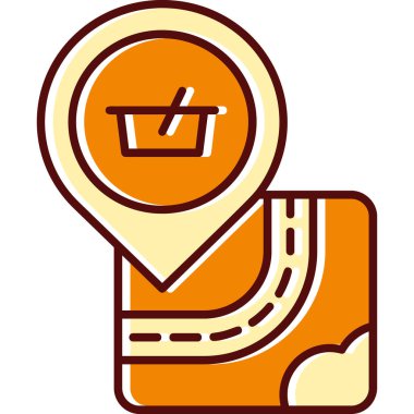 Harita iğne simgesi. Web için GPS pin vektör simgesinin özet çizimi