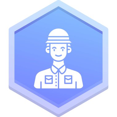 işçi avatarı. Web simgesi basit illüstrasyon