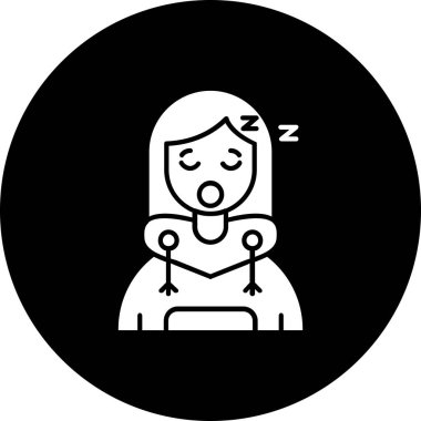 Kız uyku ikonu. Web için uyku vektörü simgesinin basit bir gösterimi