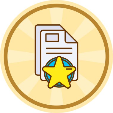 Sertifika ikonu vektör illüstrasyonu