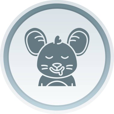 Bir fare ile sevimli çizgi film yüzünün vektör simgesi