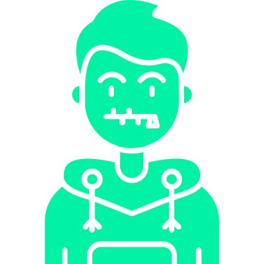 Yüzü dağılmış bir çocuk. Basit tasarım