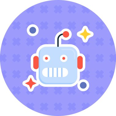 robot. Web simgesi basit illüstrasyon