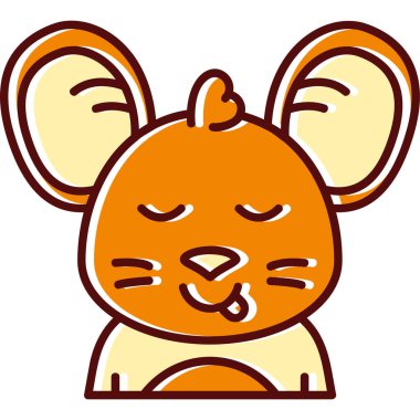 Şirin bir kawaii faresinin renkli karikatürü