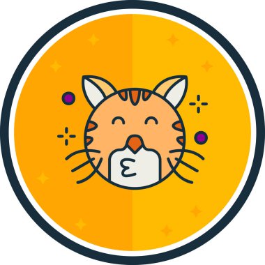 Kedi. Web simgesi basit illüstrasyon