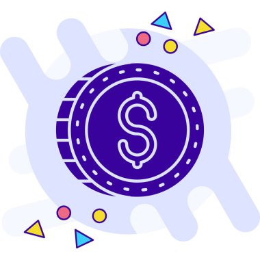 Dolar. Web simgesi basit illüstrasyon