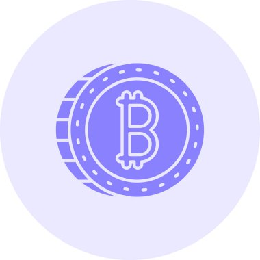 Bitcoin simgesi, vektör illüstrasyonu basit tasarım