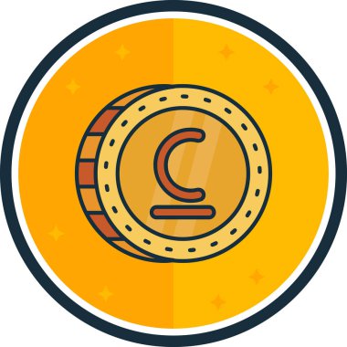 Tek bir madeni para simgesinin vektör çizimi