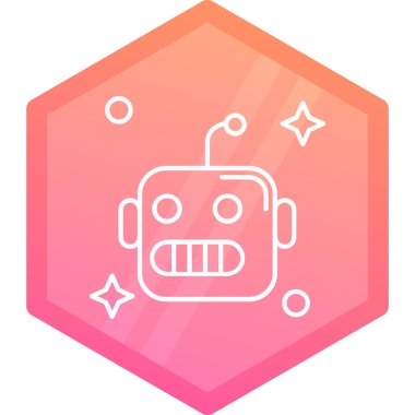 robot. Web simgesi basit illüstrasyon