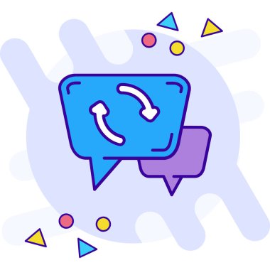 Sohbet ikonu vektörlü konuşma balonu. İnce çizgi işareti. izole edilmiş sınır sembolü çizimi