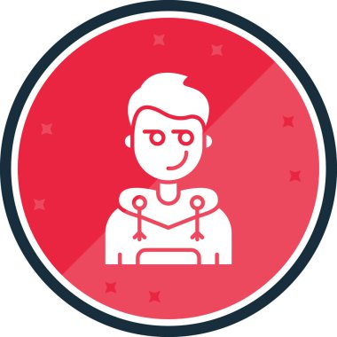 erkek düz simgesi, vektör, illüstrasyon, insan konsepti