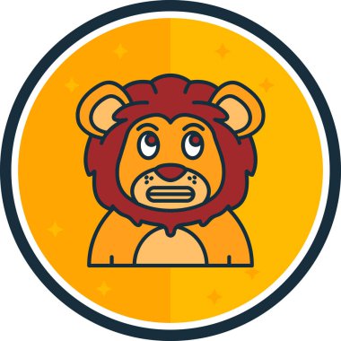 Aslan karikatür vektör çizim grafik tasarımı ile sevimli aslan