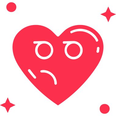 hüzünlü kalp ikonu vektör illüstrasyonu