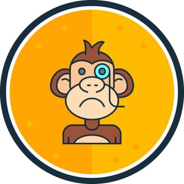 modada izole edilmiş arkaplanda maymun simgesi