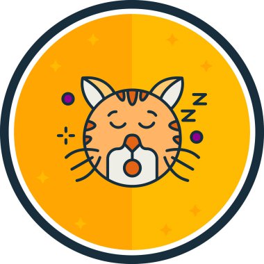 Kedi. Web simgesi basit illüstrasyon