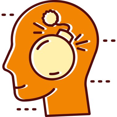 Beyin yaratıcı simge, vektör illüstrasyonu