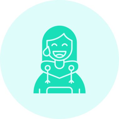 Eşarplı bir kadının vektör çizimi