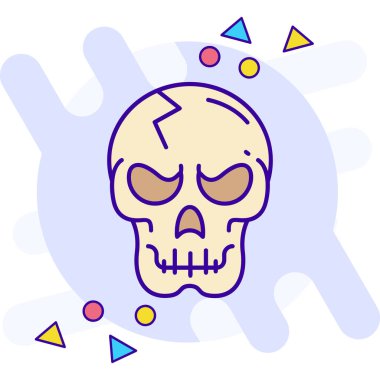 kafatası cadılar bayramı simgesi doldurulmuş, özet biçimi