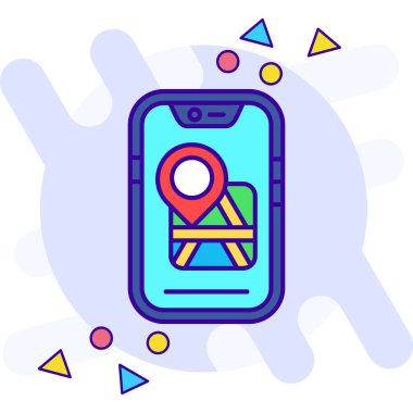 Harita GPS simgesi. gps konum vektör renk sembolü izole edildi