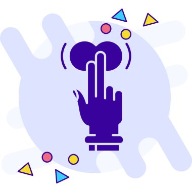 Kalbi ve bir parmak ikonu olan bir el.