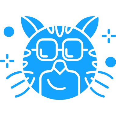 Hayvan yüzlü kedi simgesi - taslak biçimi