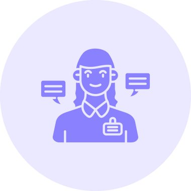 Müşteri hizmeti simgesi, basit vektör illüstrasyonu