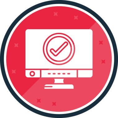 işaretli düz yuvarlak simge, vektör illüstrasyonunu kontrol et