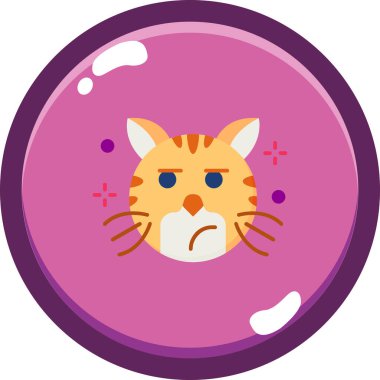 Kedi. Web simgesi basit illüstrasyon