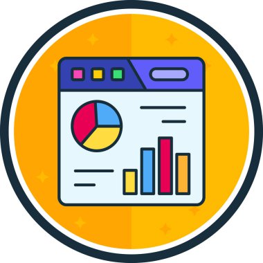 Veri analiz simgesi, vektör illüstrasyonu