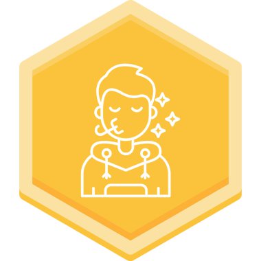 Yıldız simgesi vektör illüstrasyonlu bir adam