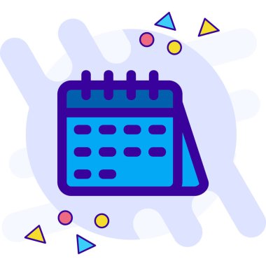 Dolu taslak biçiminde takvim tarihi simgesi. takvim çizgi film vektör illüstrasyonu