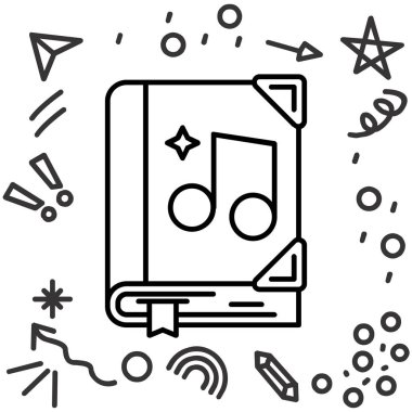 müzik notası tasarım vektörü çizimi