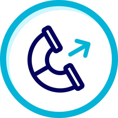 Mavi ve beyaz bir ikonun vektör illüstrasyonu