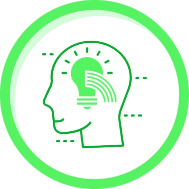 Fikir simgesine sahip beyin, basit tasarım