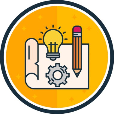 Bir fikrim var. Web simgesi basit illüstrasyon