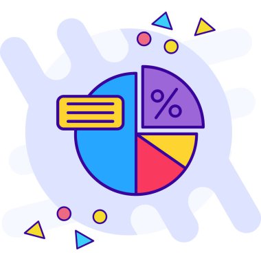 Pasta çizelgesi simgesi, vektör illüstrasyonu