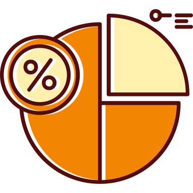 pasta grafiği ve yüzde işareti