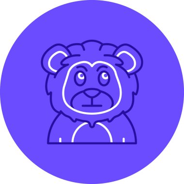 Mavi arka planı olan bir ayının vektör çizimi