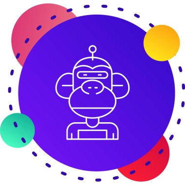 Beyaz arka planda izole edilmiş uzaylı simgesi rengi. Uzaylı yüzü ya da kafa sembolü. Gradyan dinamik şekiller. vektör illüstrasyonu