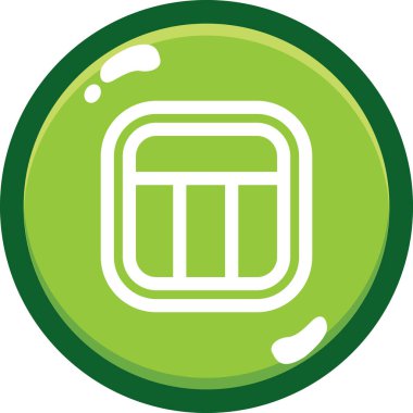 Çemberli yeşil dairenin ikon vektör illüstrasyonu