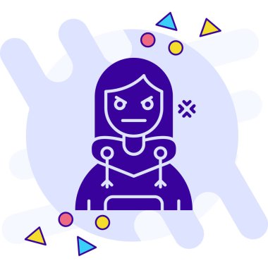 Bir çocuğun ellerinde yüzü olan bir kadın. vektör illüstrasyonu.