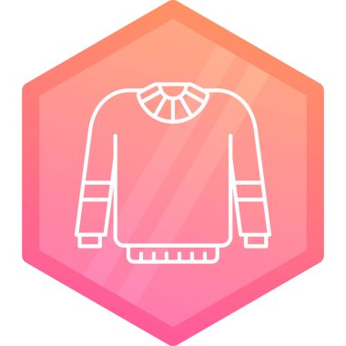 Beyaz ceket simgesi uzun gölge arkaplan izole. Spor ikonu. turuncu altıgen düğmesi. vektör illüstrasyonu