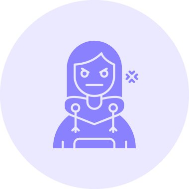 Kızım. Web simgesi basit illüstrasyon