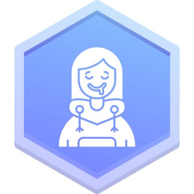 kız ikon vektör illüstrasyonu