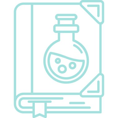 Kimyasal deney simgesi, taslak biçimi, vektör illüstrasyonu