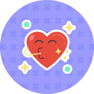 Sevgililer Günü aşk ikonu - ana hatlarıyla dolu - kalp ikonu